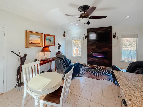 a living room with furniture