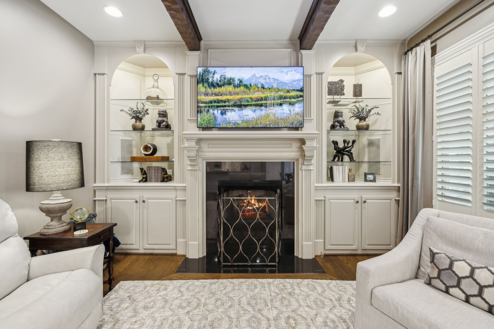 3235 Kinnard Springs Road Franklin, TN 37064 - Photo 27 of 96 a living room with furniture a window and a fireplace