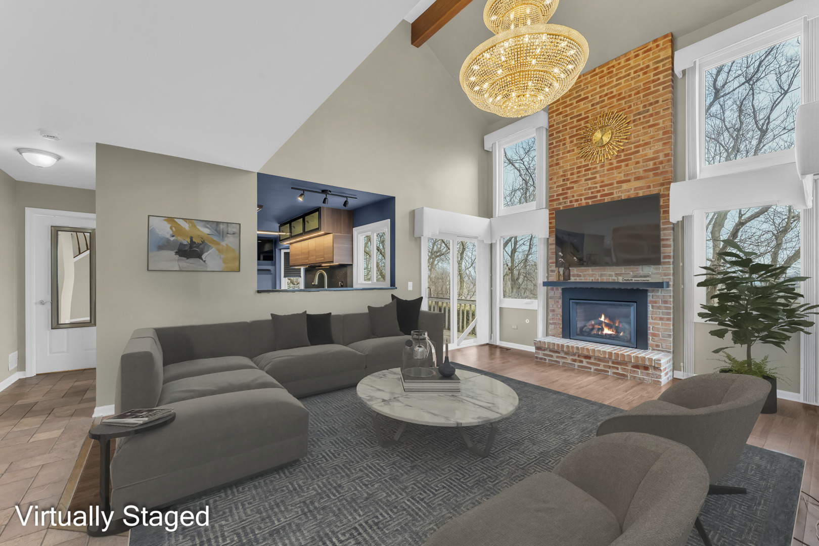 6063 Morningside Court Gurnee, IL 60031 - Photo 5 of 58 a living room with furniture and a fireplace