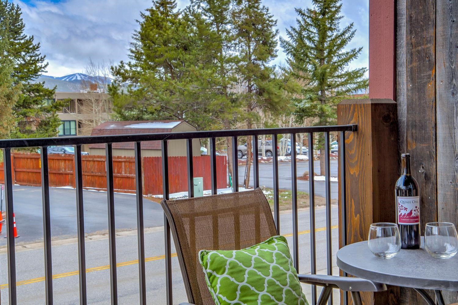 235 La Bonte Street, Unit 108 Dillon, CO 80435 - Photo 16 of 38 a view of a balcony with chairs
