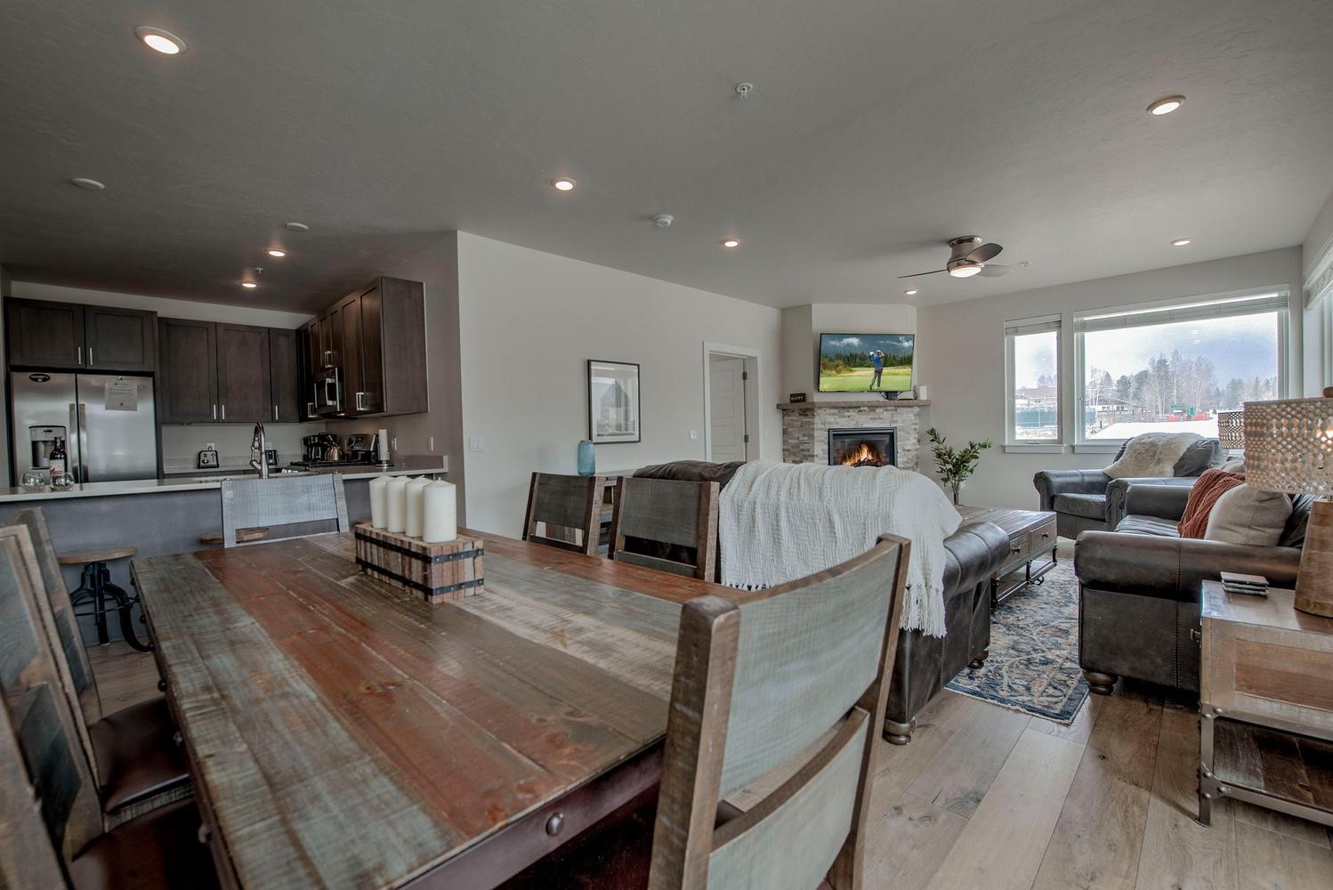 235 La Bonte Street, Unit 108 Dillon, CO 80435 - Photo 6 of 38 a living room with lots of furniture and kitchen view