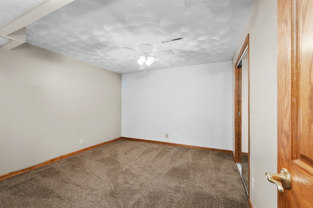 207 Amber Lane Geneseo, IL 61254 - Photo 37 of 57 an empty room with a ceiling fan and carpet