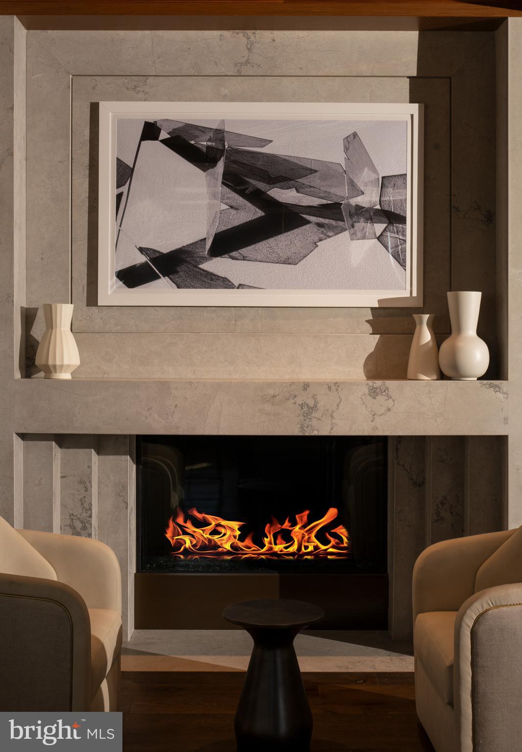 3820 Chaplin Place, Unit 1104/CLAUDE Chevy Chase, MD 20815 - Photo 26 of 26 a living room with furniture and a fireplace