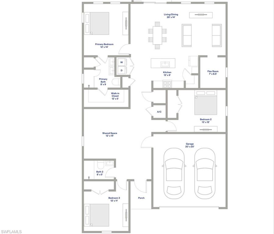 108 Indiana Place Lehigh Acres, FL 33936 - Photo 17 of 19 View of home floor plan