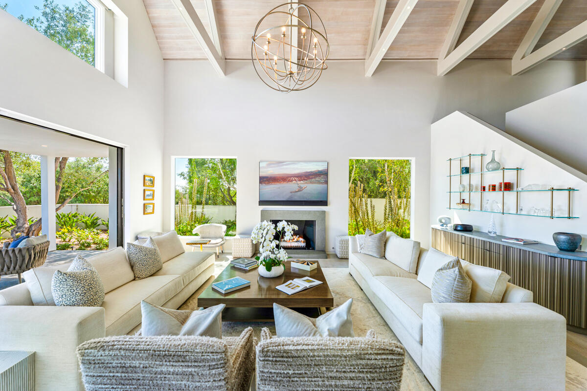 1850 Jelinda Drive Montecito, CA 93108 - Photo 11 of 50 a living room with furniture chandelier and a large window