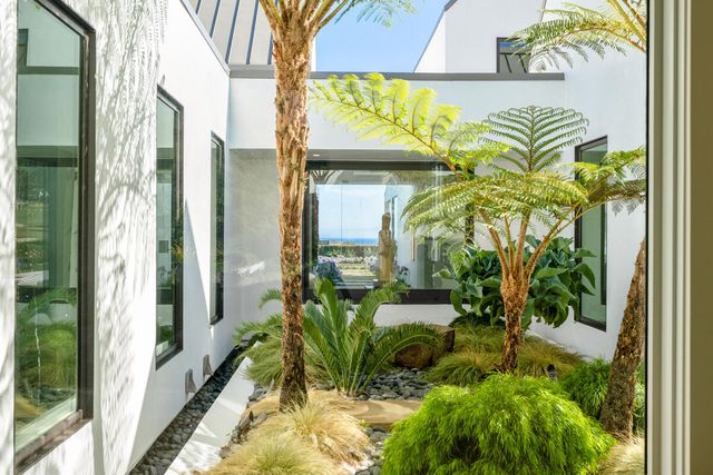 a view of a potted plants in front of a door