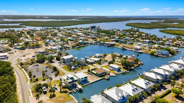 an aerial view of beach and ocean