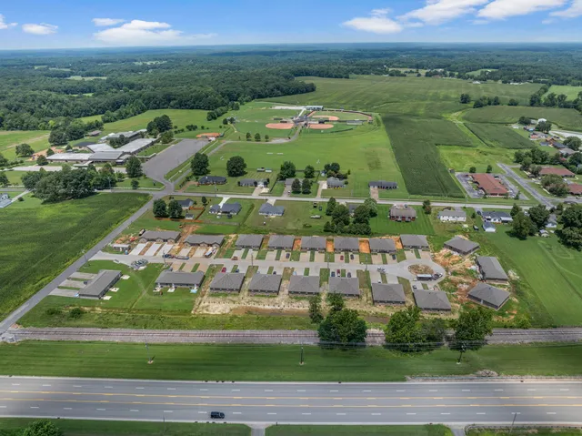 a view of a city street view with ocean view