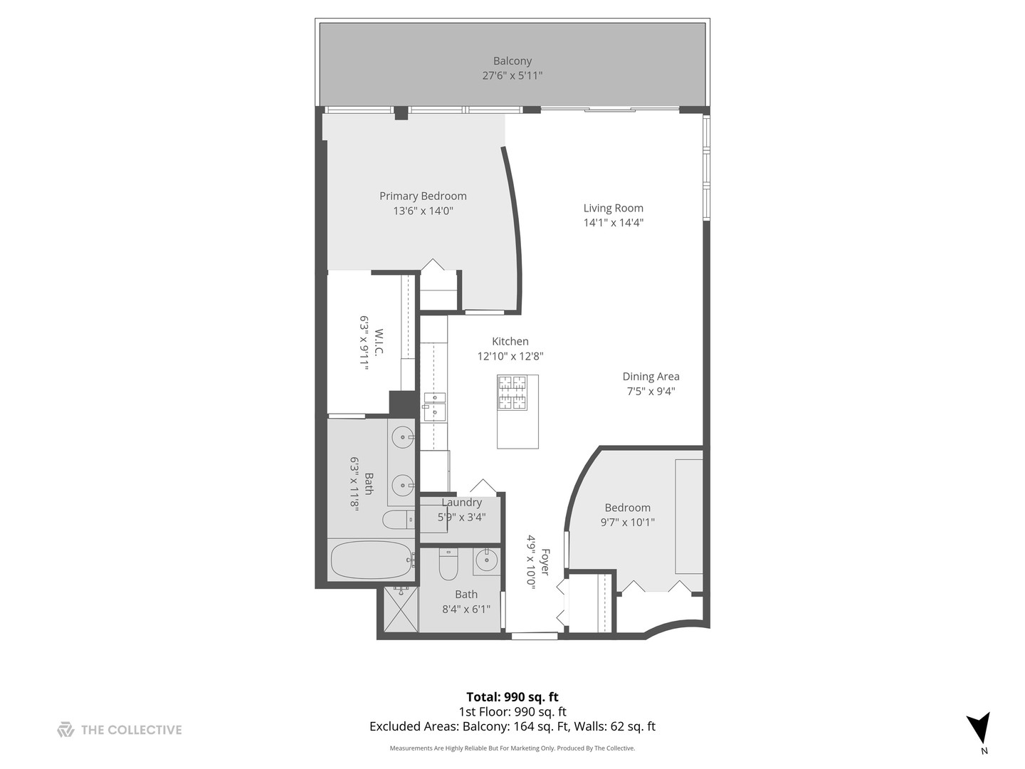 1530 South State Street, Unit 17R Chicago, IL 60605 - Photo 5 of 44 a picture of a floor plan