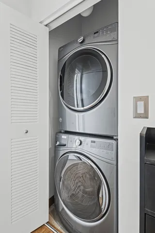 a close up view of washer and dryer