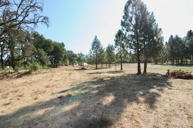 a view of a yard covered with snow on the road