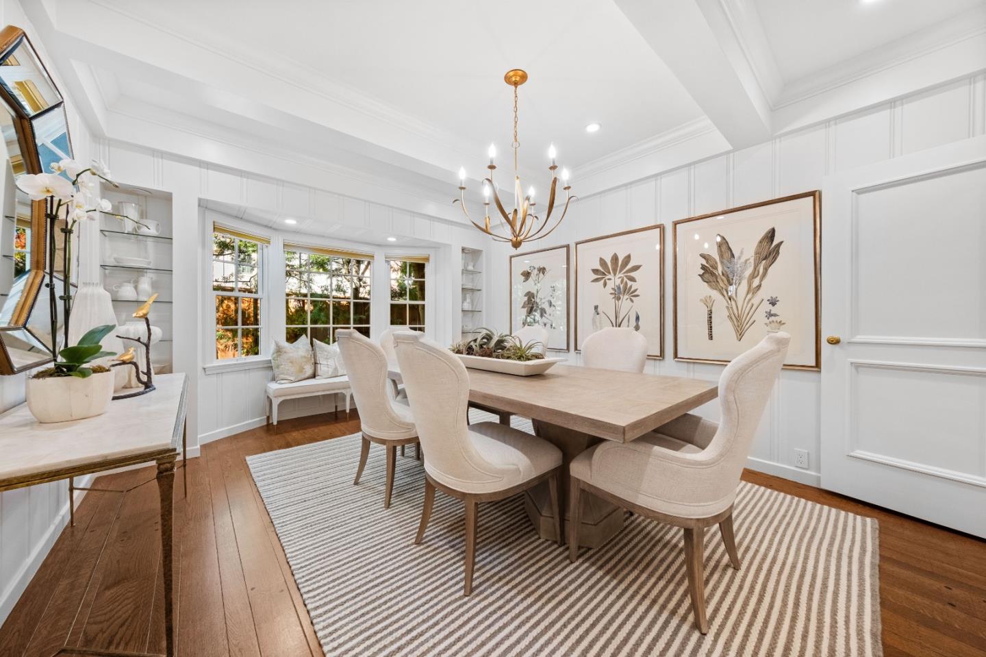 425 Dorchester Road San Mateo, CA 94402 - Photo 23 of 61 a view of a dining room with furniture window and wooden floor