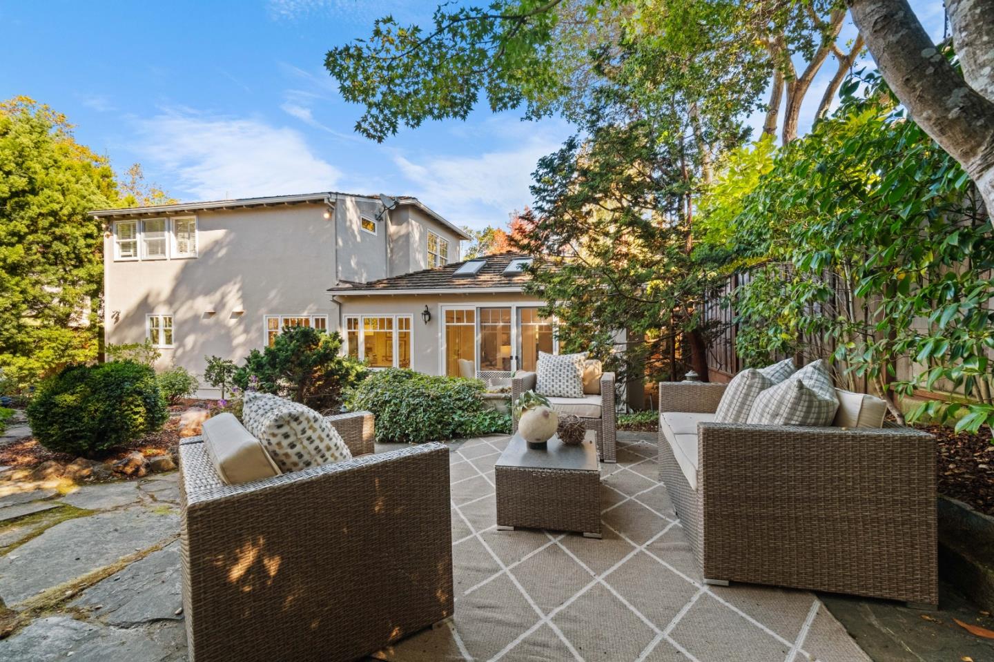 425 Dorchester Road San Mateo, CA 94402 - Photo 46 of 61 a front view of a house with outdoor seating