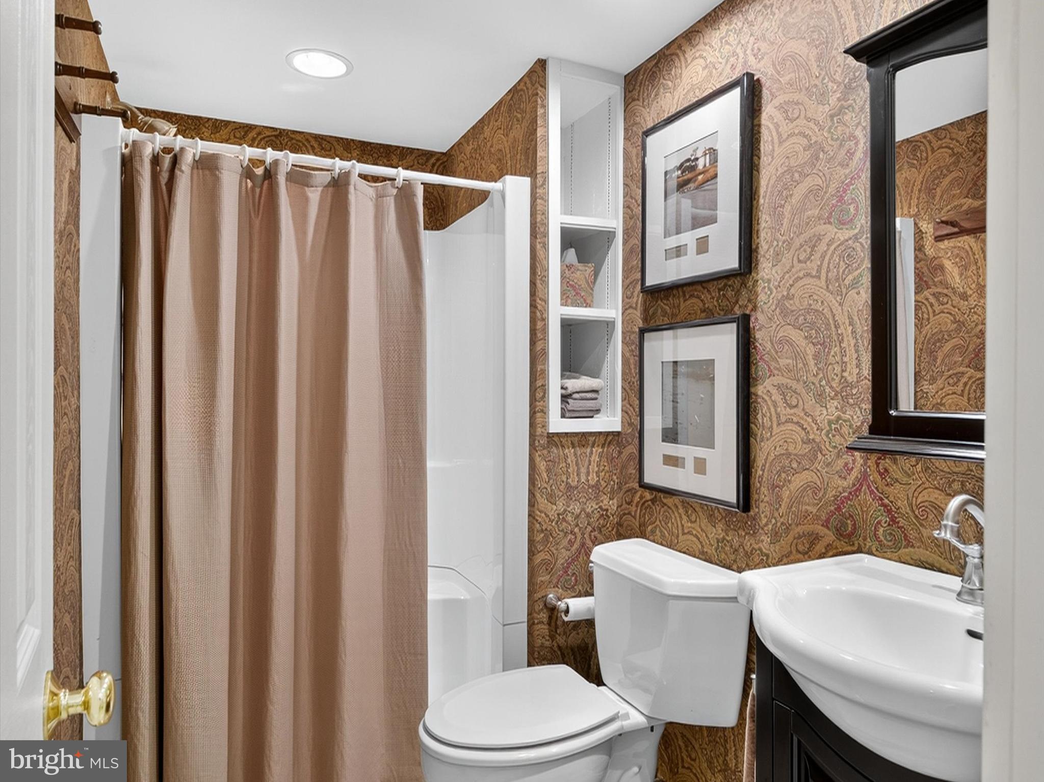 265 North Old Stonehouse Road South Carlisle, PA 17015 - Photo 68 of 100 a bathroom with a sink a toilet and shower curtain