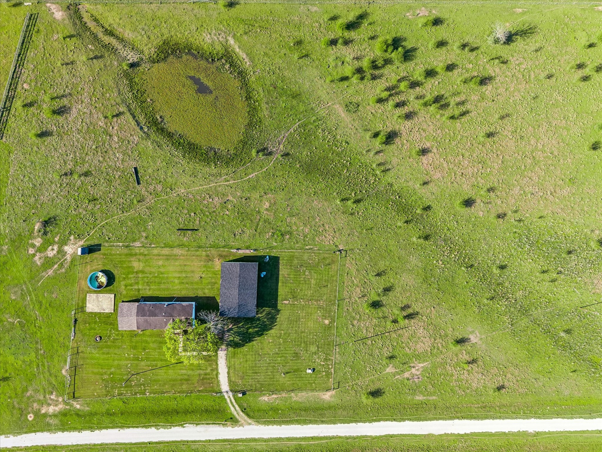 41230 Delma Road Hempstead, TX 77445 - Photo 22 of 23 Delma Rd on bottom of pic. Seasonal pond visible at top of pic at back of property.