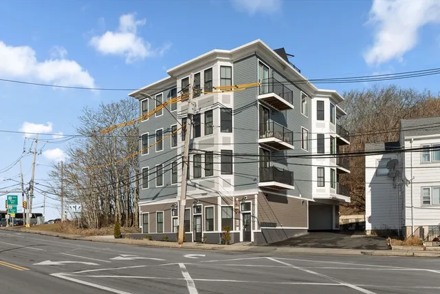 a front view of a building