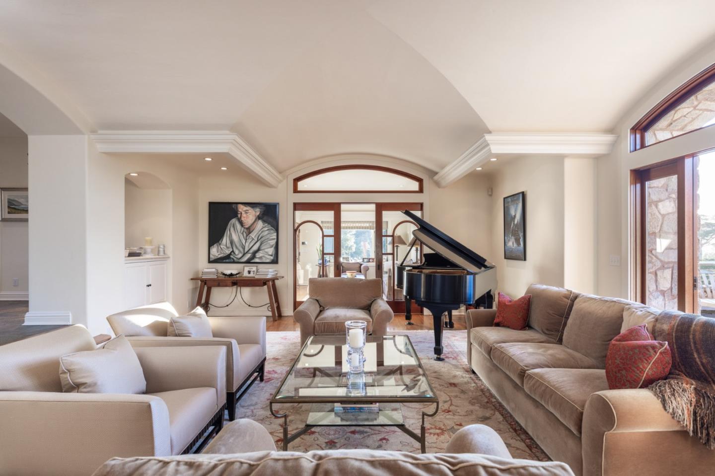 72 Fern Canyon Road Carmel, CA 93923 - Photo 11 of 66 a living room with furniture a fireplace and a large window
