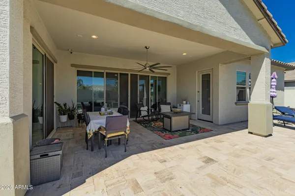 a outdoor space with furniture