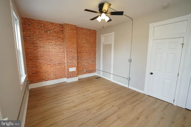 a view of small space with racks on the wall