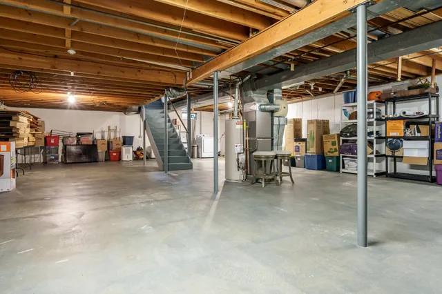 a view of a backyard with trees