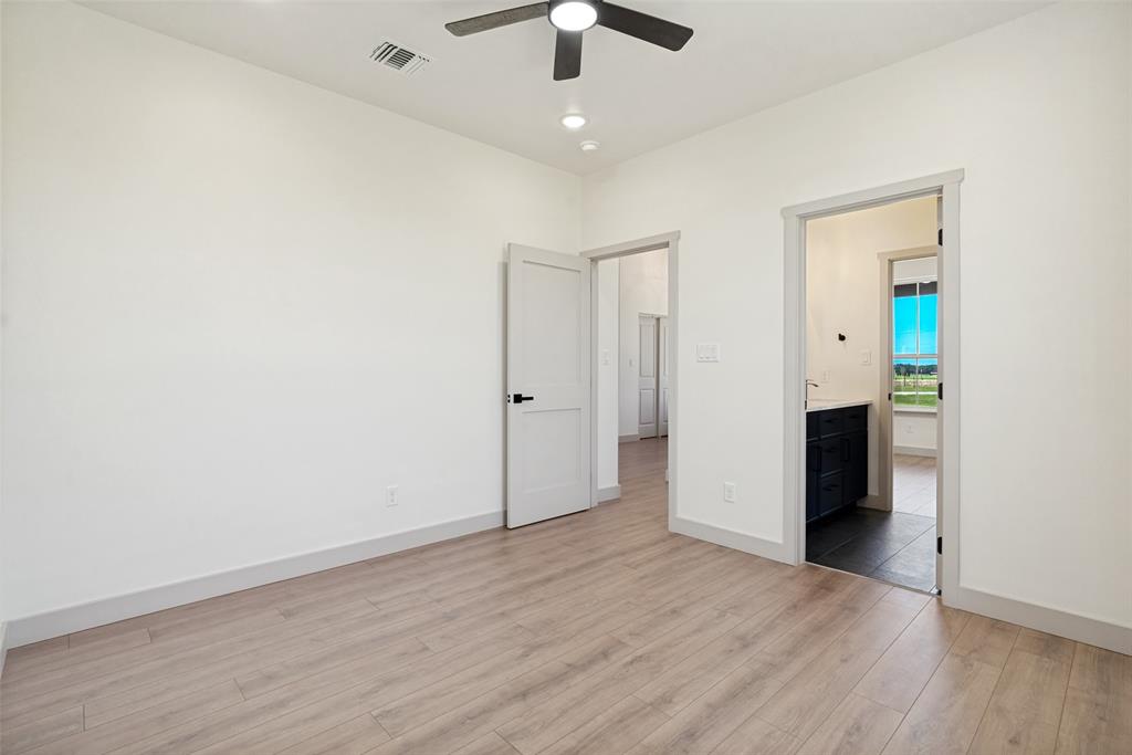 1150 Doss Road Millsap, TX 76066 - Photo 28 of 32 Bedroom 3 featuring wood-finish flooring, recessed lighting, and a ceiling fan