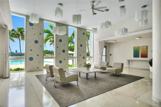 a front view of a lake with a sitting space