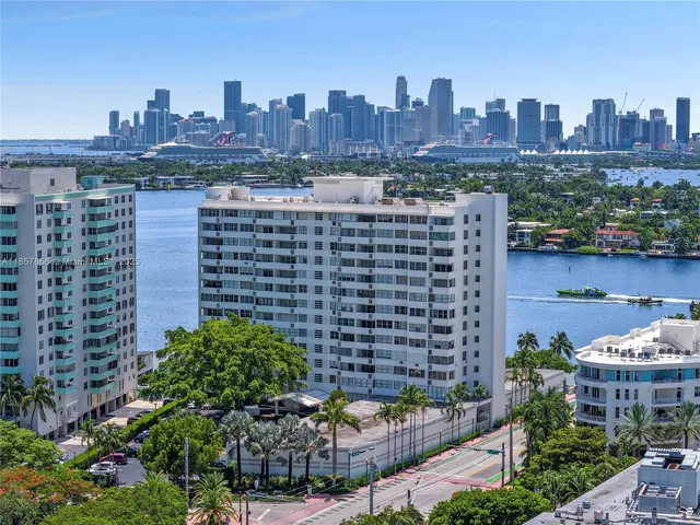 a view of a city with tall buildings