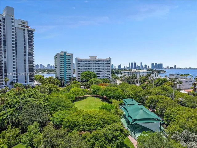a garden view with a sitting space