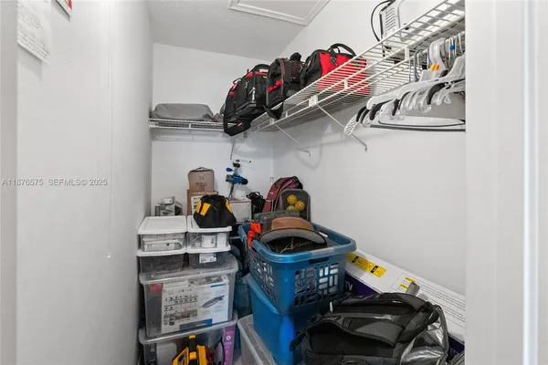 a room with storage and utility