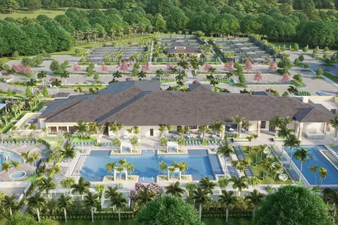 an aerial view of multiple house