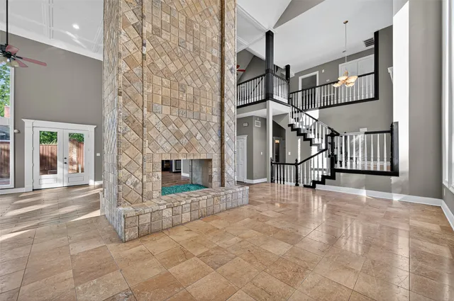 a view of a livingroom with a fireplace