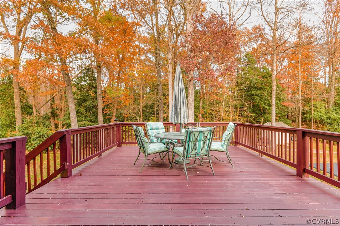 3833 Dunraven Road Chesterfield, VA 23236 - Photo 29 of 39 a view of a chair and table on the wooden deck