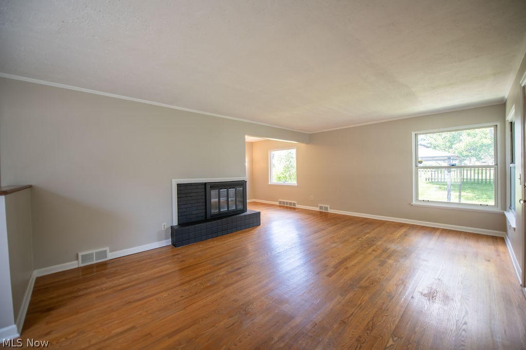 4221 2nd Street Northwest Canton, OH 44708 - Photo 7 of 35 Living room view featuring a fireplace and an abundance of natural light.