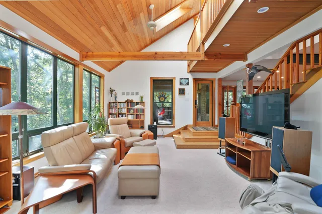 a outdoor space with patio furniture and a potted plant