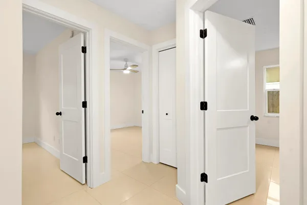 an empty room with a window