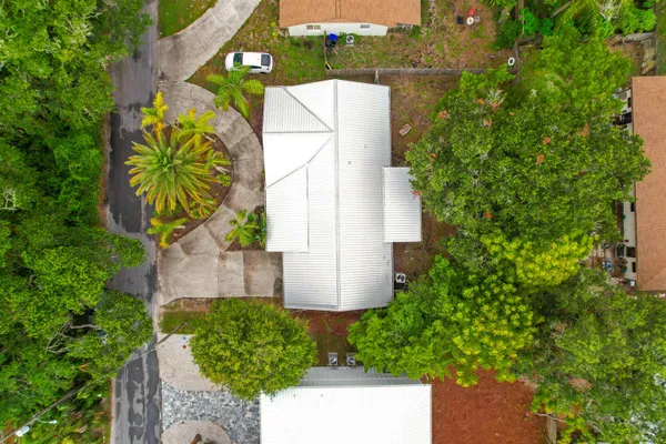 an aerial view of multiple house