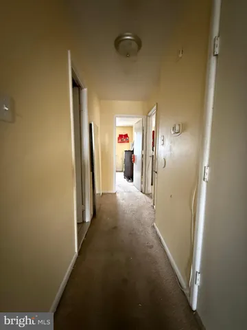 a view of hallway with a hallway