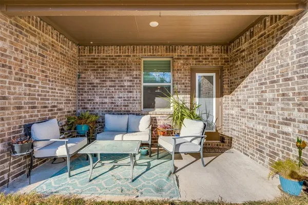 a outdoor living space with furniture