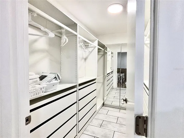 a view of a walk in closet