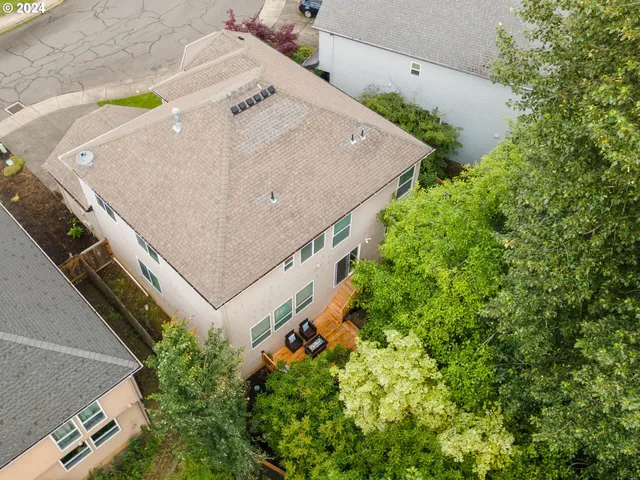 an aerial view of a house