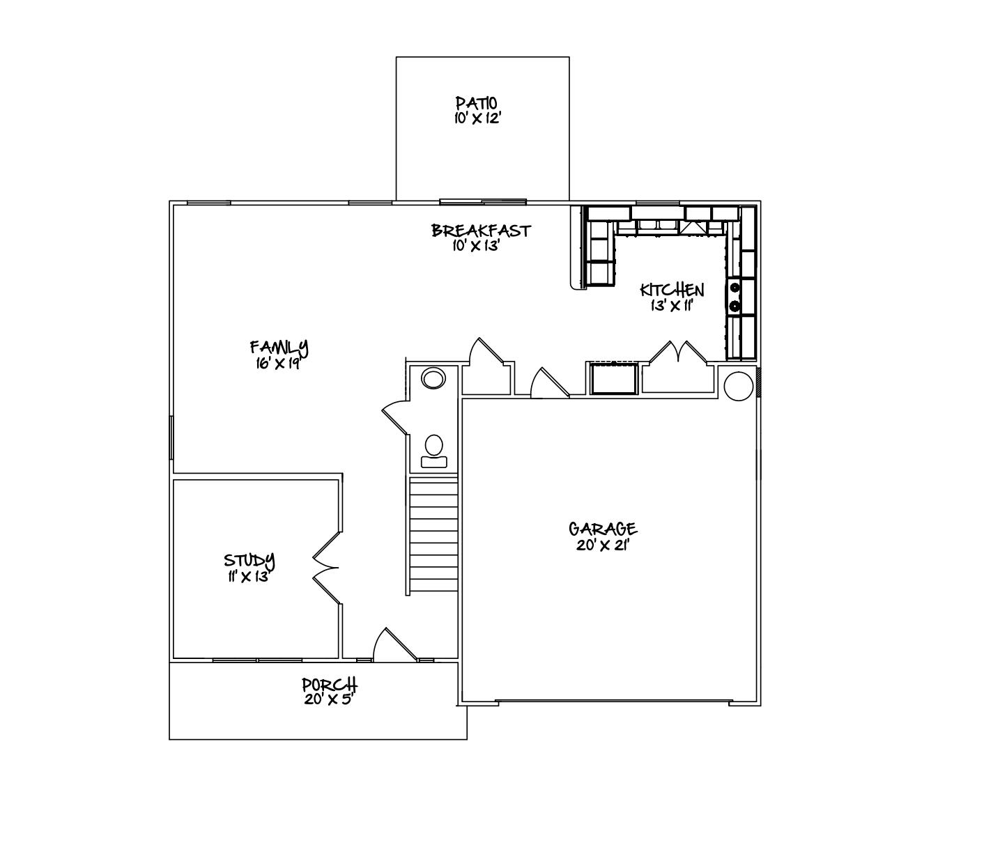 5 Orchard Circle Edgefield, SC 29824 - Photo 10 of 11 Mansfield first floor plan