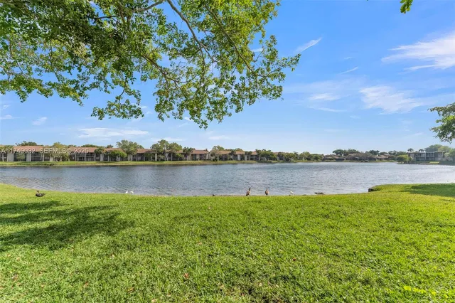 a view of lake from yard