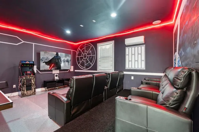 a room with gym equipment