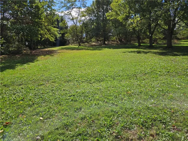 a view of field with trees in the background