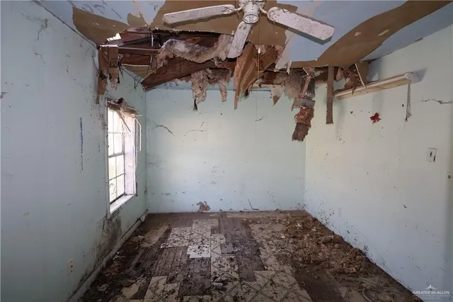 an empty room with a window