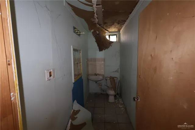 a view of a room with rack on the wall