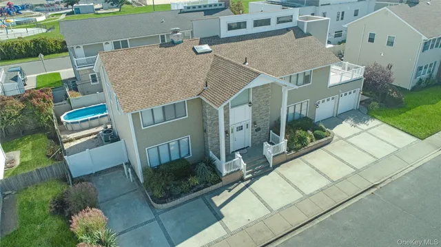 an aerial view of a house