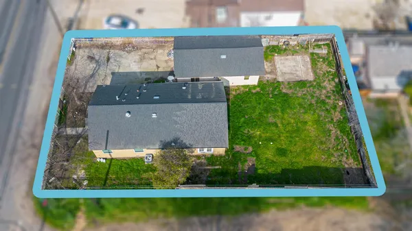 an aerial view of a house