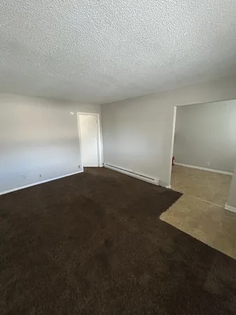 an empty room with wooden floor