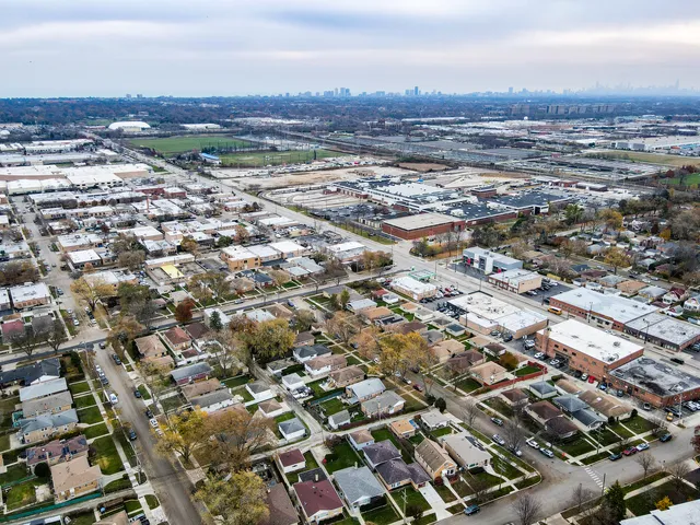 an aerial view of multiple house